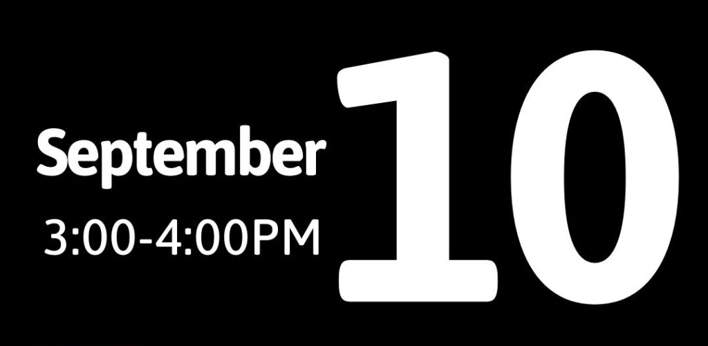 September 10th narcan training from 3-4pm